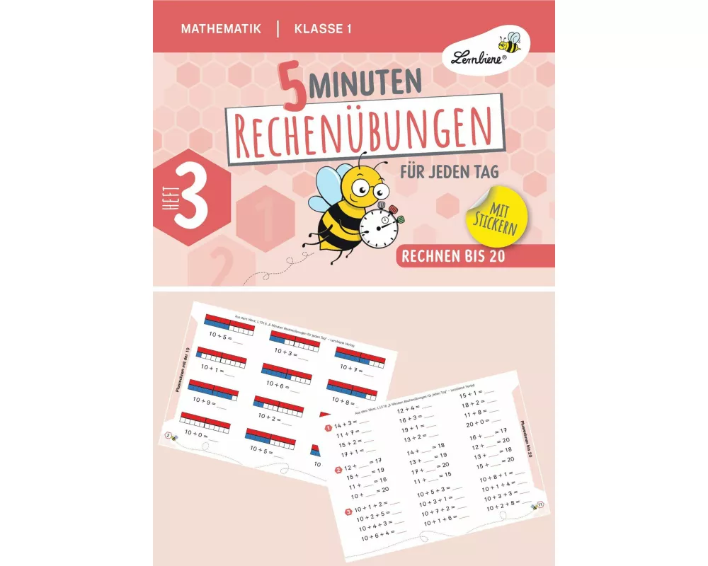 5 Minuten Rechenübungen für jeden Tag. Rechnen bis 20 Klasse 1 (Heft 3)