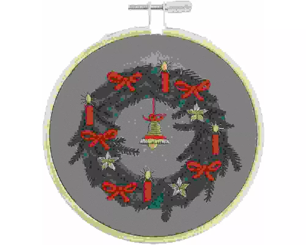 Stickpackung Vorgezeichnet,Weihnachtskranz