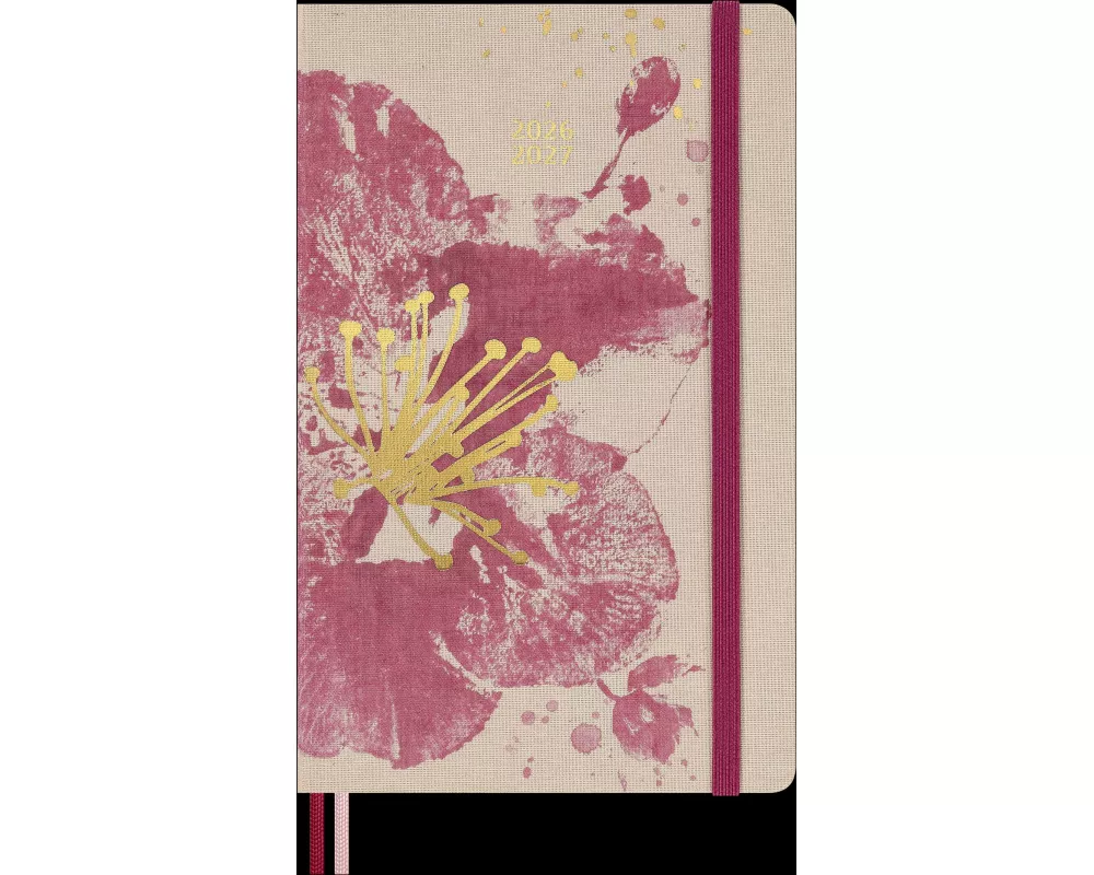Moleskine 18 Monate Sakura Wochen Notizkalender limitierte Ausgabe 2025/2026, L/A5, 1 Wo = 1 Seite, rechts linierte Seite