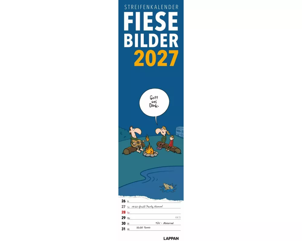 Fiese Bilder Streifenkalender 2027: Monatskalender für die Wand