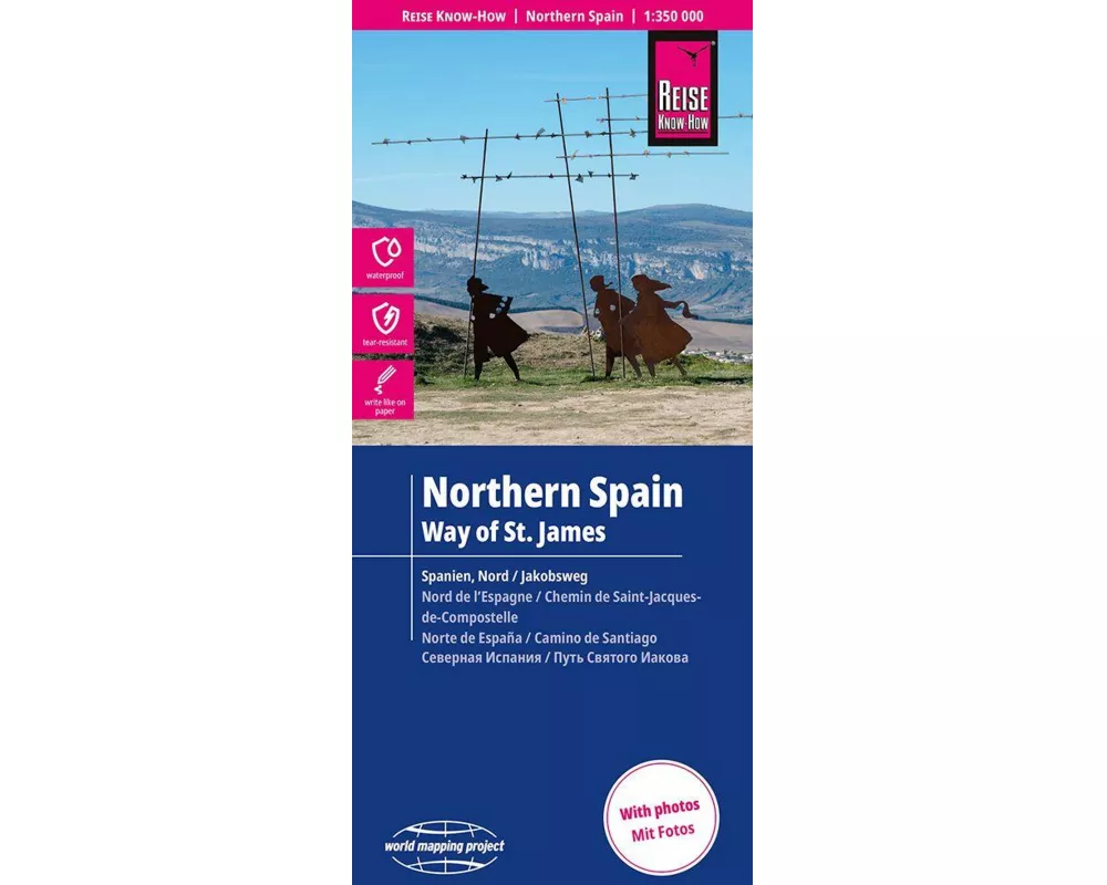 Reise Know-How Landkarte Nordspanien mit Jakobsweg | Northern Spain and Way of St. James (1:350.000)
