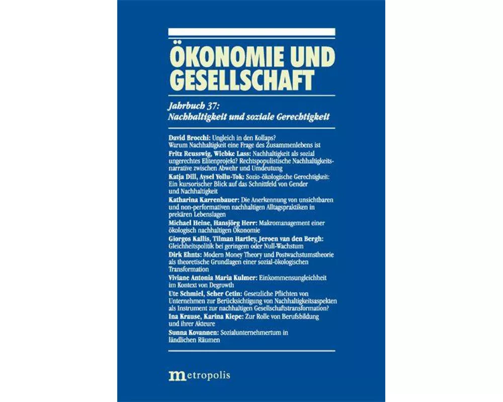 Ökonomie und Gesellschaft / Nachhaltigkeit und soziale Gerechtigkeit