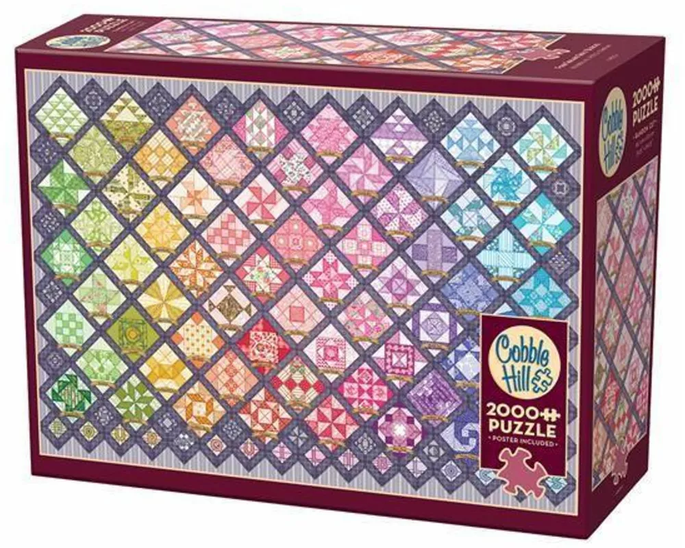 Quilt mit bunten Quadraten 2000 Teile