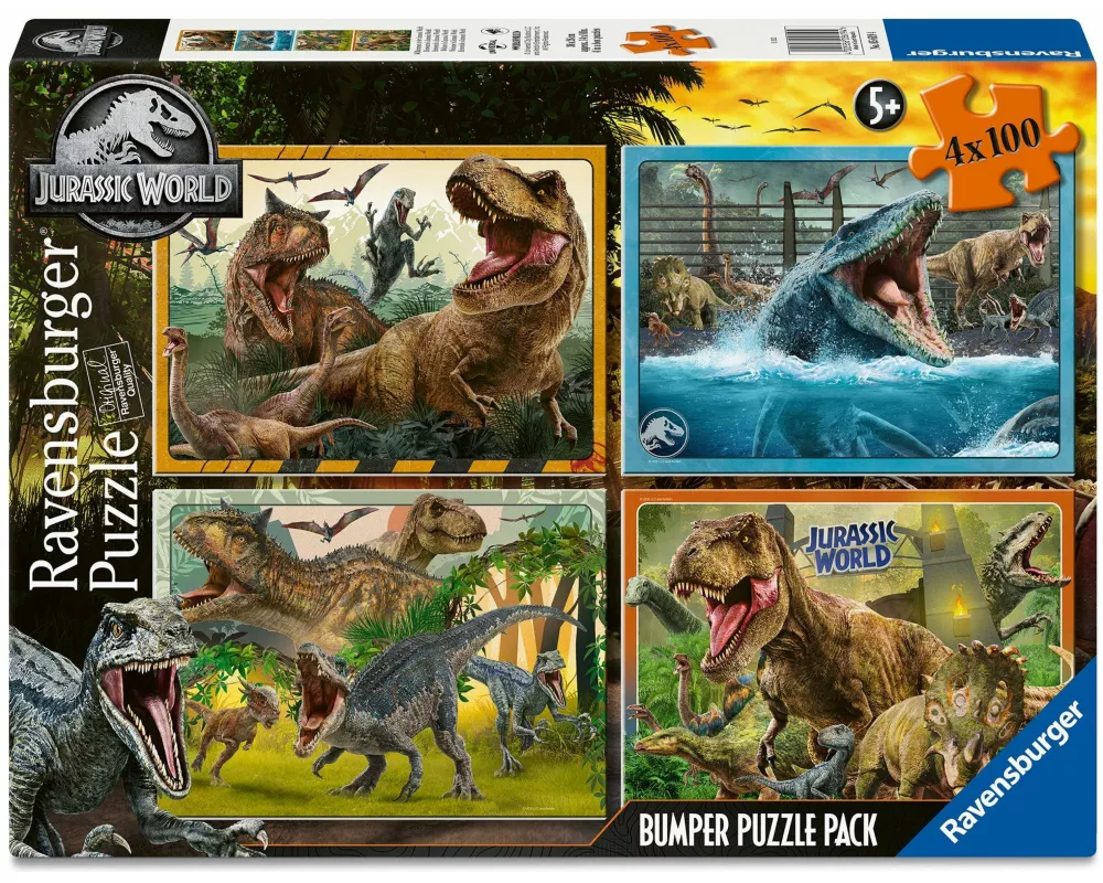 Kinderpuzzle 4x100 Teile - Jurassic Park - Willkommen in der Jurassic World
