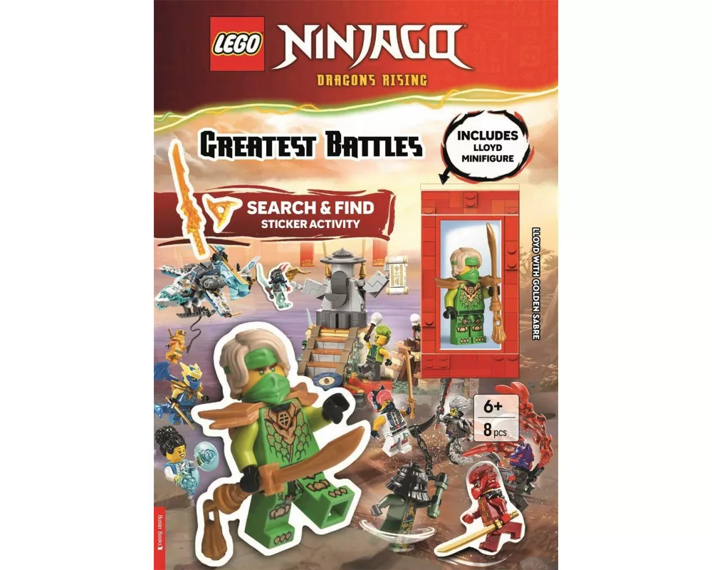 LEGO NINJAGO: Greatest Battles Search & Find Sticker Activity Book (with Lloyd minifigure and Golden Sabre)