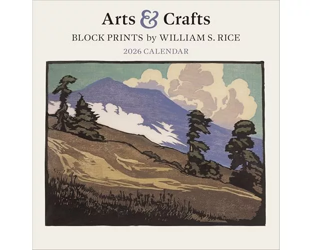 Arts & Crafts Block Prints by William S. Rice 2026 Wall Calendar