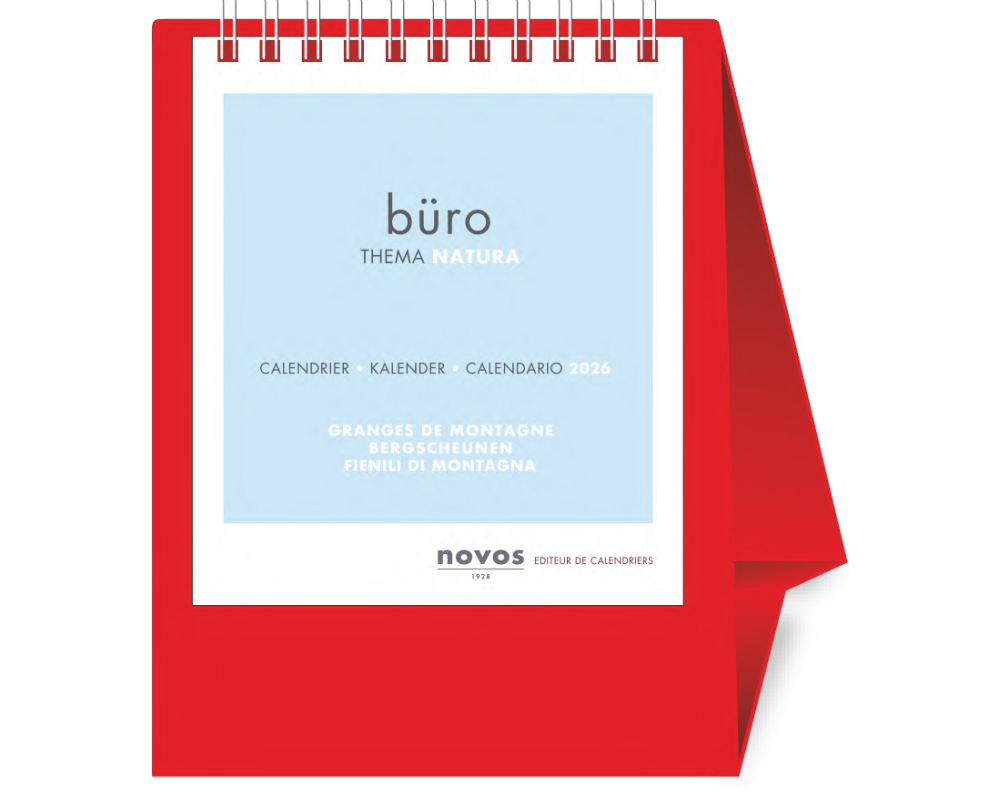 NOVOS Tischkalender Natura 2026 997014 1M/1S rot ML 11.5x14cm