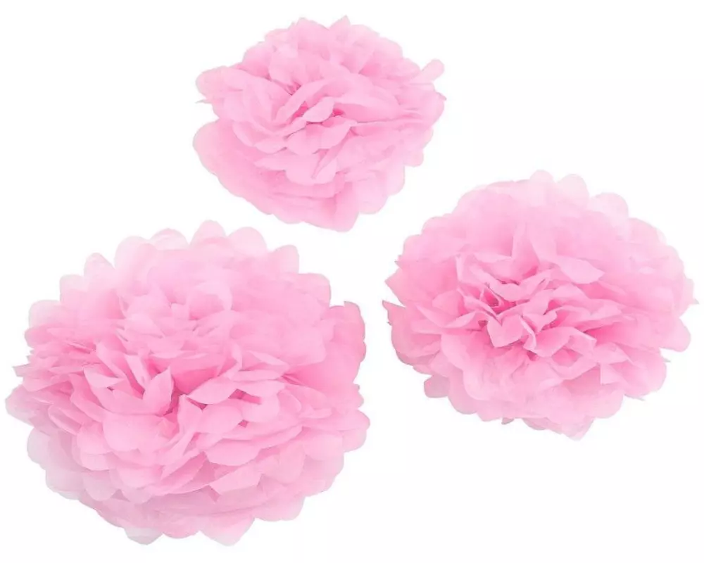 Creativ Company Pompons 20 + 24 + 30 cm 3 Stück, Rosa