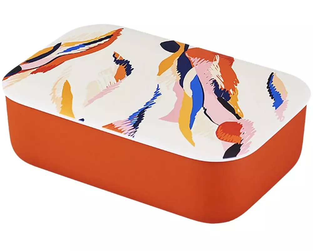 BioLoco Lunchbox Classic – abstract pattern Rot