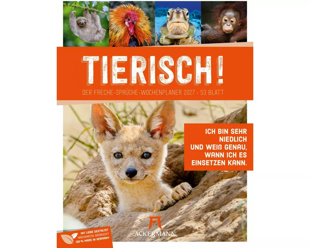 Tierisch Sprüchekalender Wochenplaner 2027