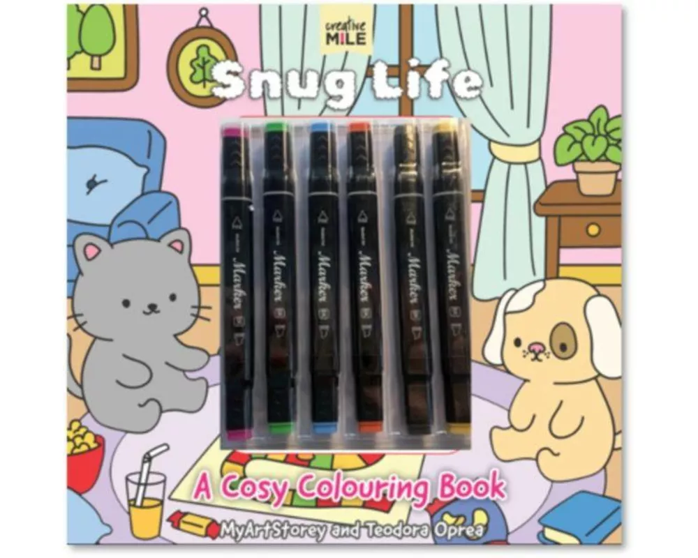 Snug Life: A Cosy Colouring Book and Markers