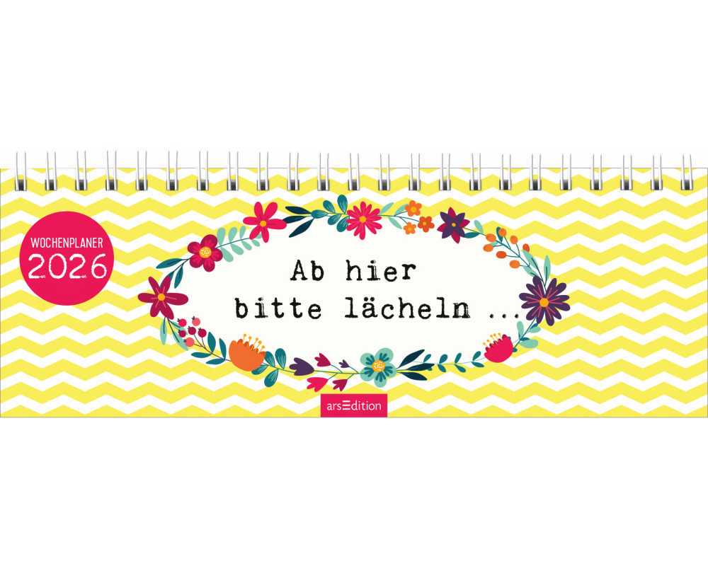 ARS EDITION Tischkalender 2026 13577 Bitte lächeln DE 29.7x11.5cm