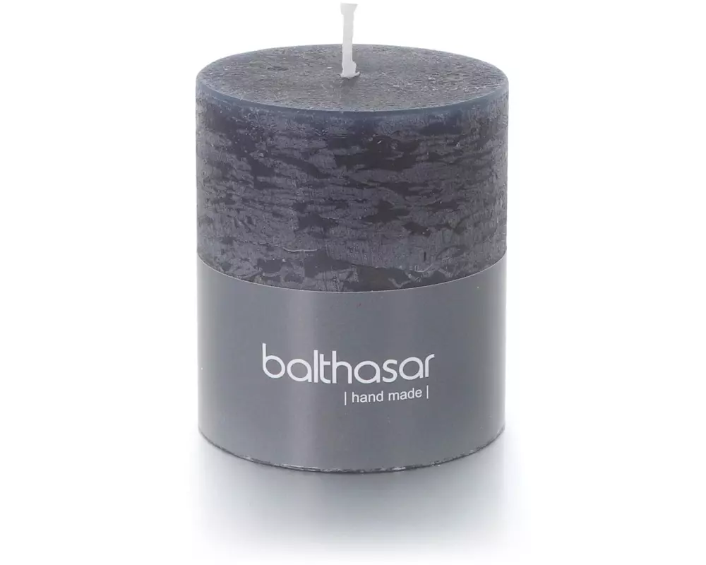 balthasar Zylinderkerze Rustico 8 cm x 7 cm, Grau