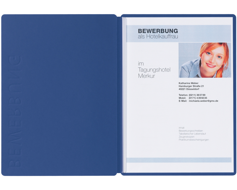 PAGNA Bewerbungsmappe Solo A4 22006-02 blau 5mm