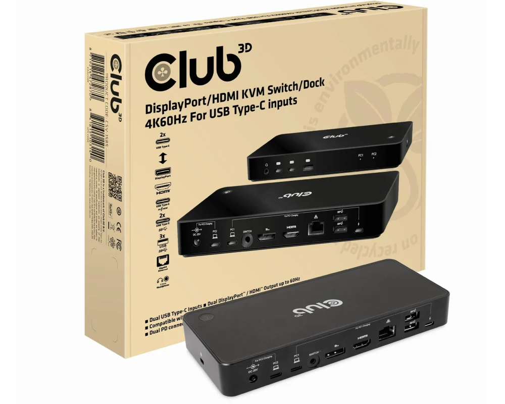 Club 3D Dockingstation CSV-1585 DisplayPort/HDMI KVM