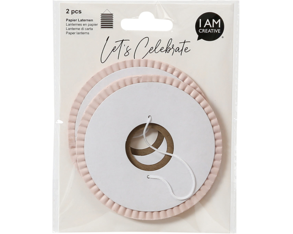 I AM CREATIVE Papier Laterne, rosa, 10cm 6010.971 2 Stück