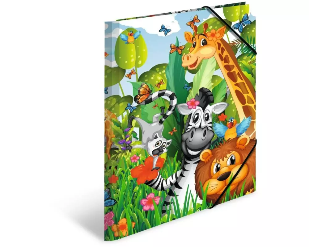 HERMA Gummibandmappe Dschungel A4, Grün/Hellgrün/Mehrfarbig