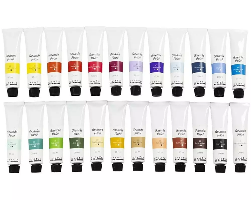Creativ Company Wasserfarbe Gouache, 24 x 20 ml