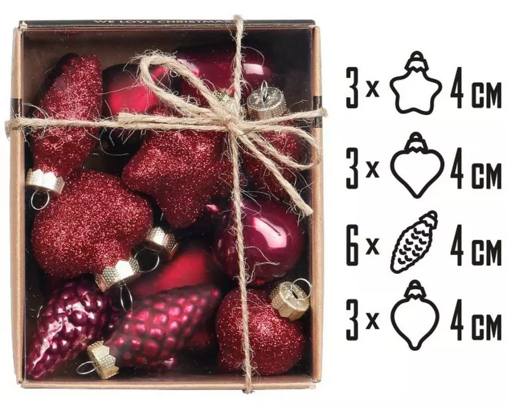 Holly & Jolly Weihnachtskugel Mini Smooth Port Ø 4 cm