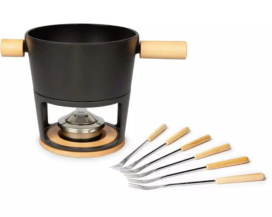 Stöckli Käsefondue-Set Titlis Big 9 Teile, Schwarz