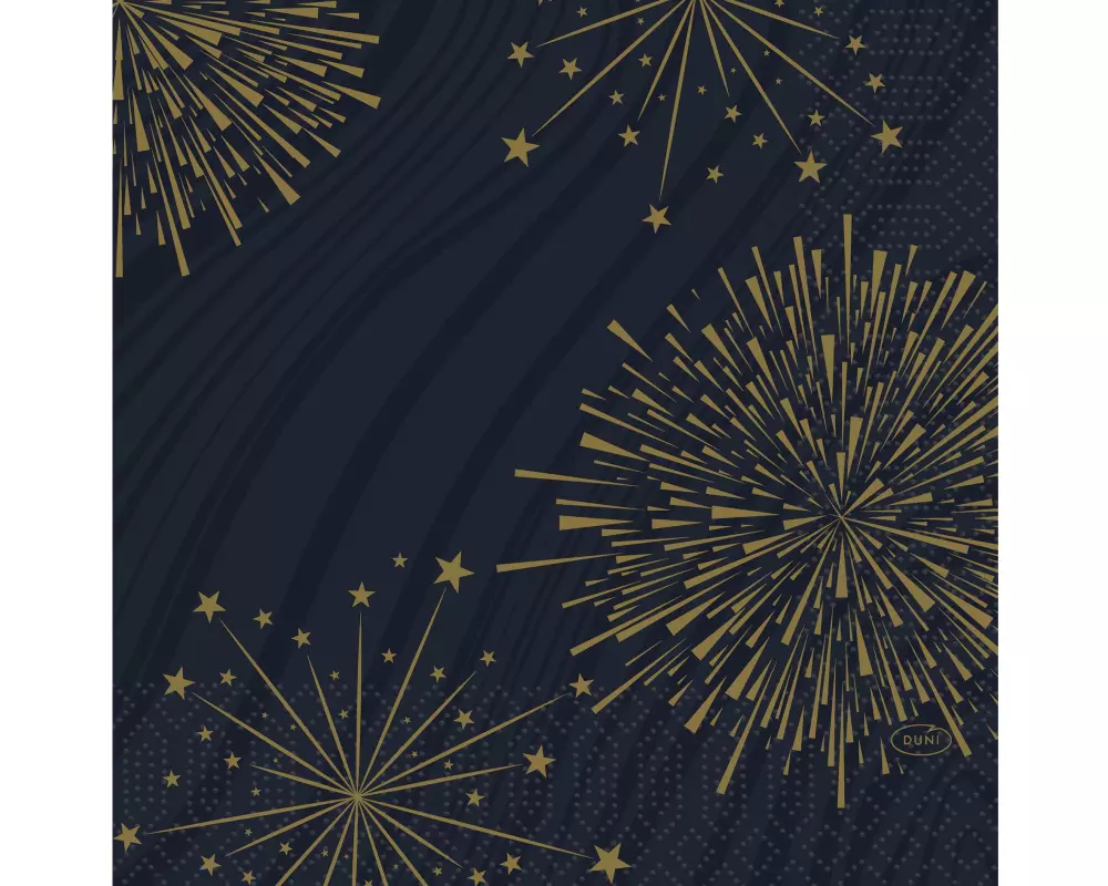 Duni Weihnachtsservietten Sparkly Black, 33 x 33 cm, 50 Stück