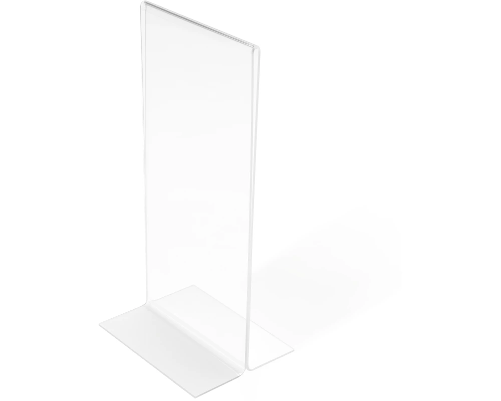 DEFLECTO Tischaufsteller Acryl DIN lang 43110 gerade, hoch