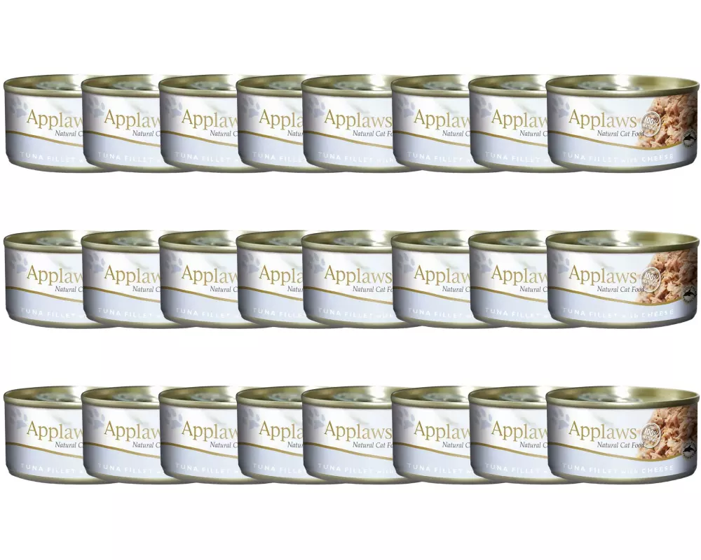 Applaws Nassfutter Dose Thunfischfilet & Käse in Brühe, 24 x 156 g