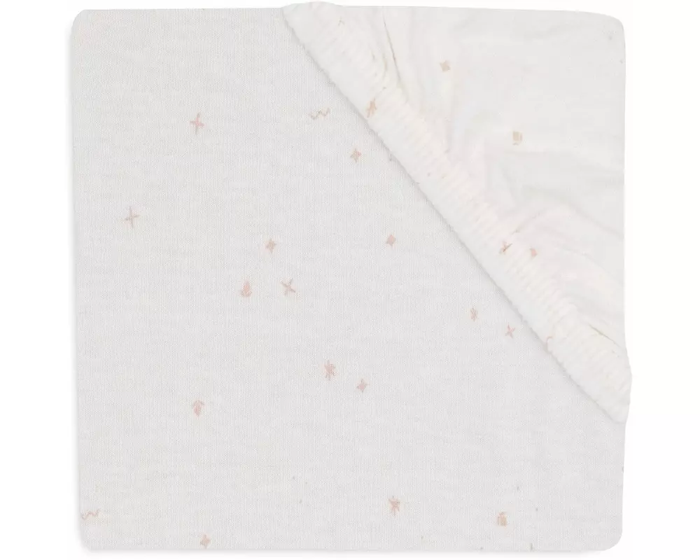 Jollein Fix-Leintuch Twinkling Wild Rose 140 x 70 cm, Rosa/Weiss