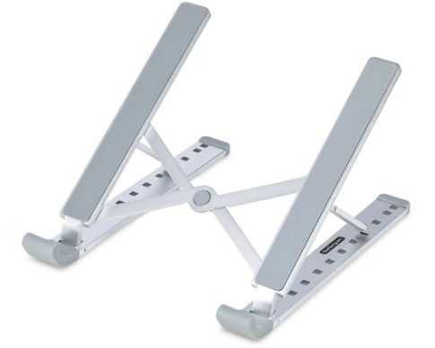StarTech.com Foldable Laptop Riser Stand, Portable Height Adjustable Ergonomic Laptop Stand, Tilt/Raised/Angled Laptop/Tablet Stand