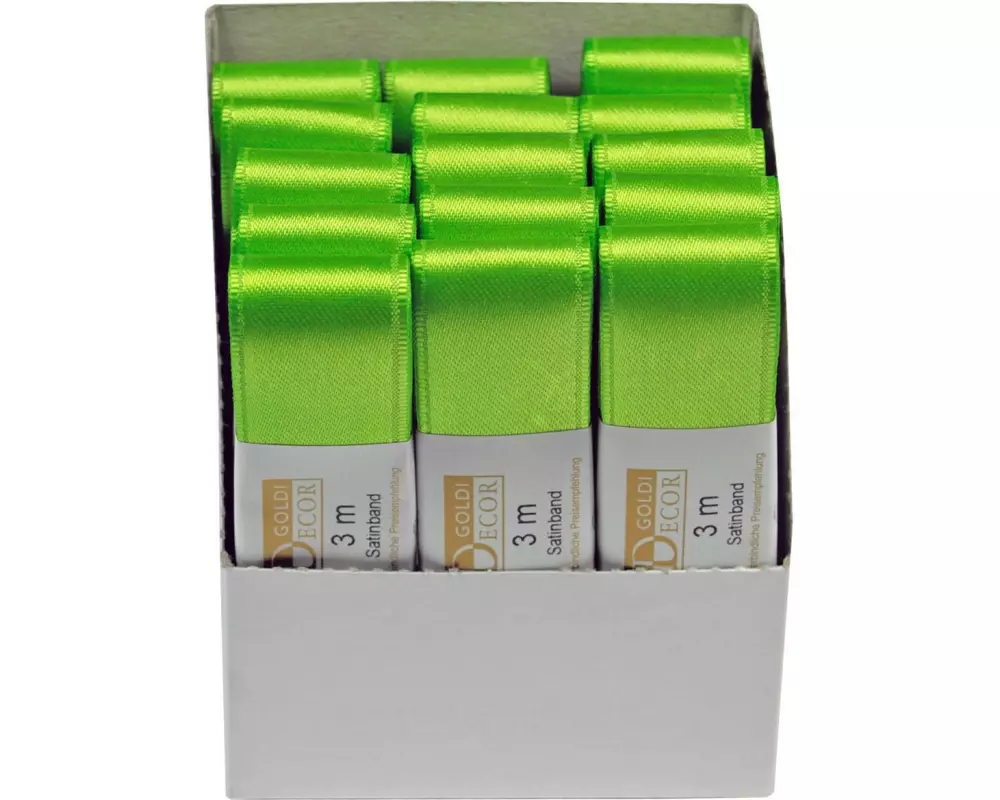GOLDINA Satinband 25 mm x 3m Grün, 1 Stück