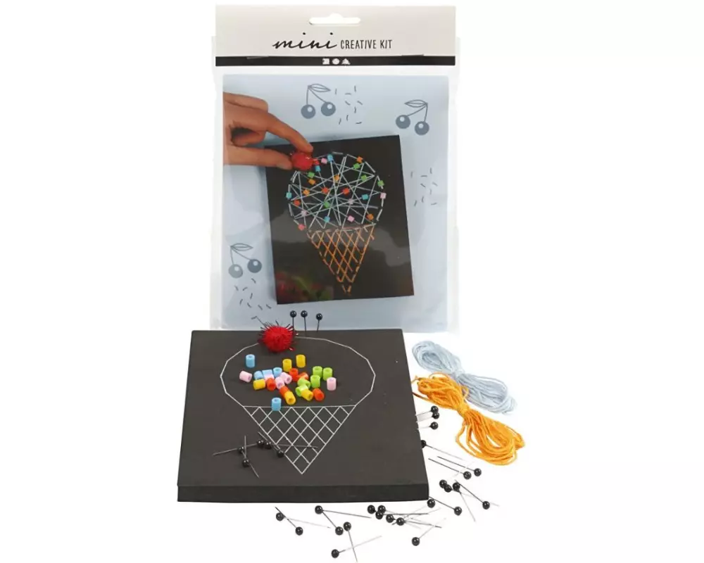 Creativ Company Bastelset String Art Eiswaffel, 1 Set