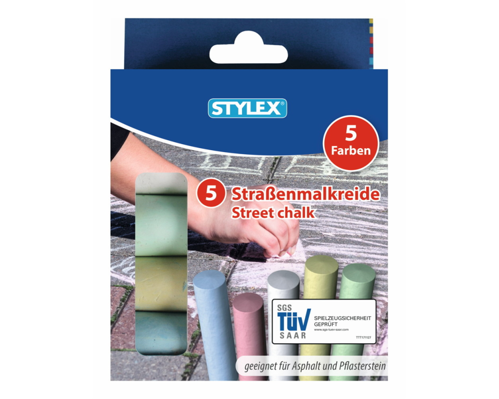ROOST Strassenkreide 25008 5 Farben