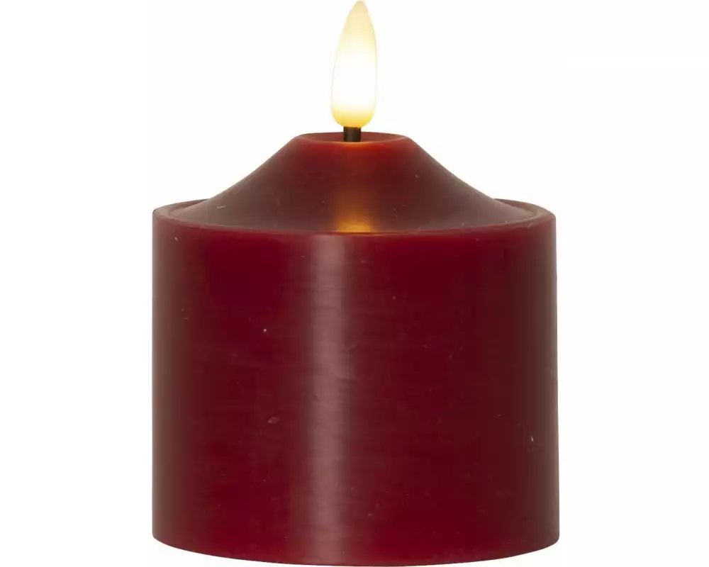 Star Trading LED-Kerze Pillar Flamme, 9.5 cm, Rot