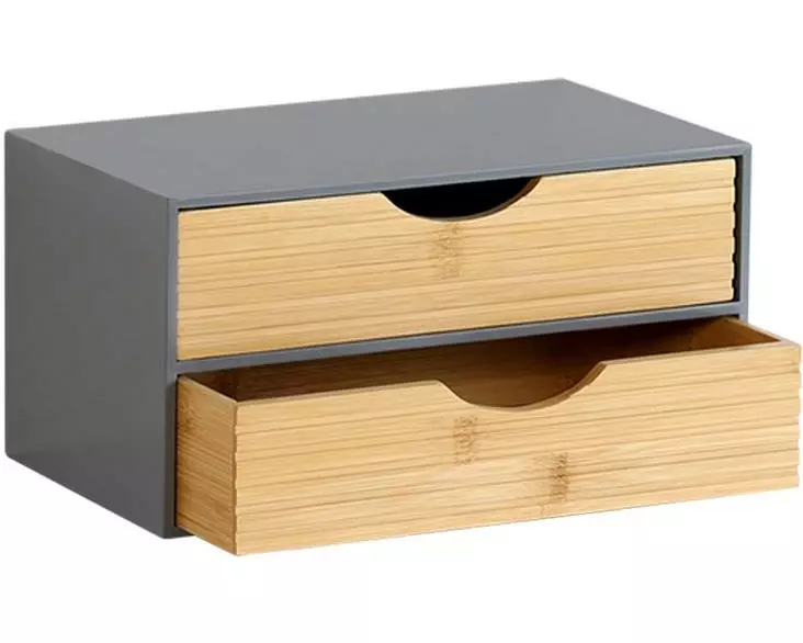 Kesper Schreibtisch-Organizer Bambus 2 Schubladen 27 x 16 x 14 cm