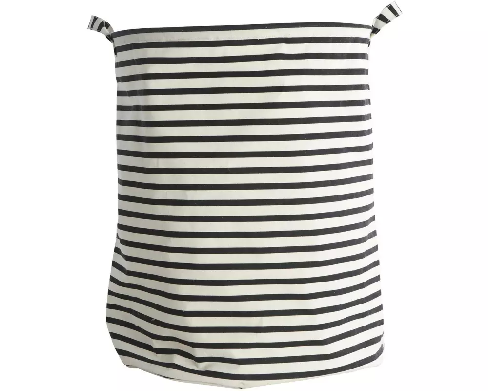 House Doctor Wäschesammler Stripes Schwarz/Weiss, 62 l
