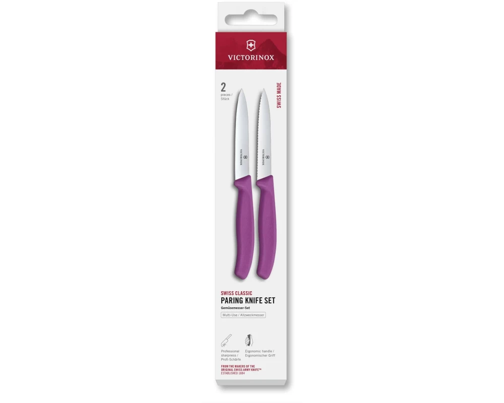Victorinox Messer-Set Swiss Classic, 10 cm, Violett, 2 Stück