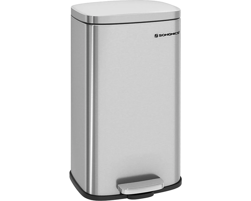 Songmics Abfalleimer mit Inneneimer 30 l, Silber