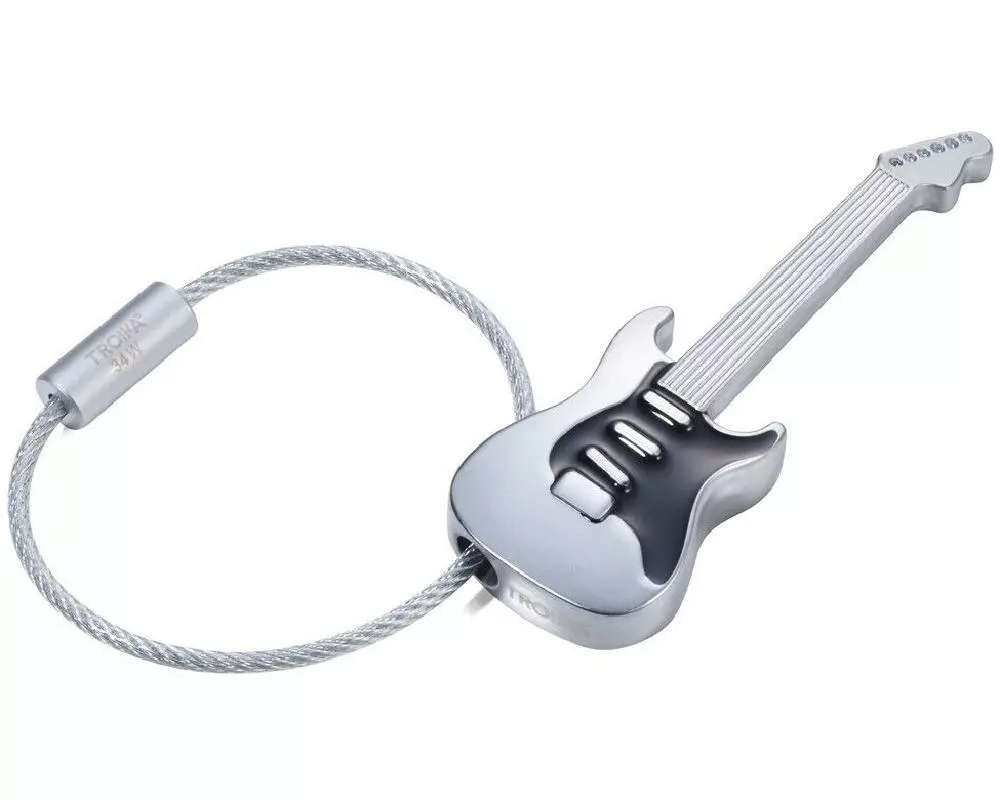 Troika Schlüsselanhänger Strat Silber / Schwarz