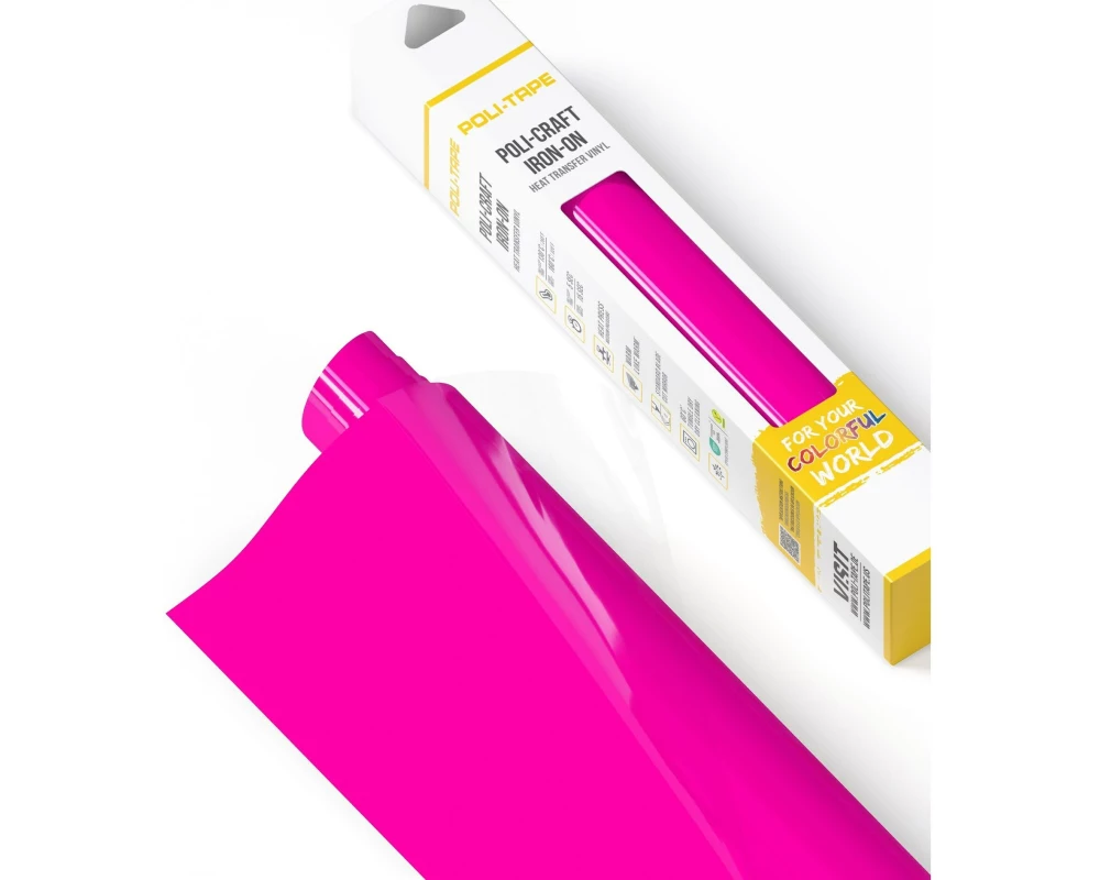Poli-Tape Aufbügelfolie Poli-Flex turbo, 30.5 x 122 cm, Neon Pink