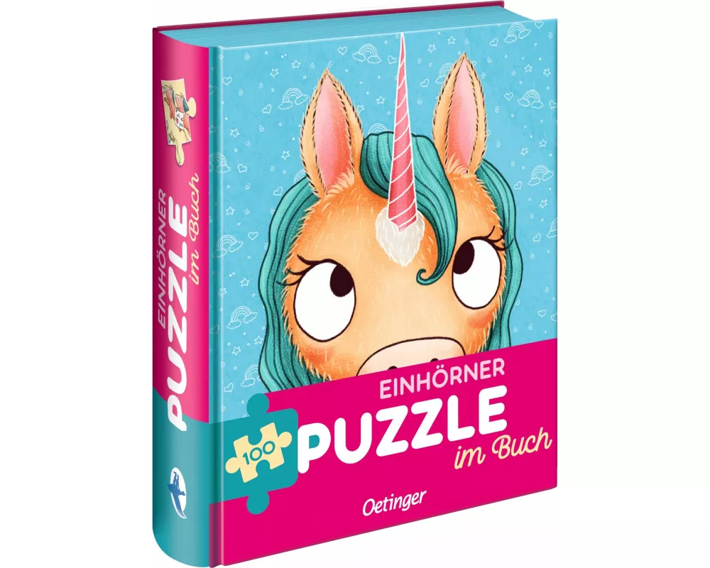 Einhörner. Puzzle im Buch. 100 Teile