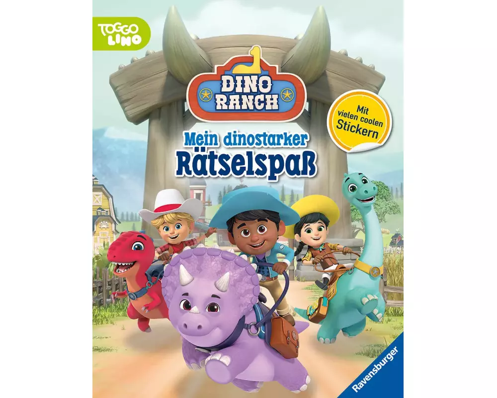 Ravensburger Dino Ranch: Mein dinostarker Rätselspaß - mit Stickern - coole Knobeleien, kreative Beschäftigung mit den Lieblingscharakteren aus der