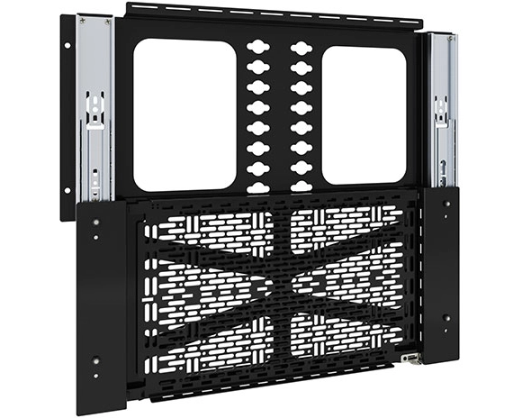 "Proximity Component Storage Slide-Lock Panel, device mounting area 381x254x19mm"