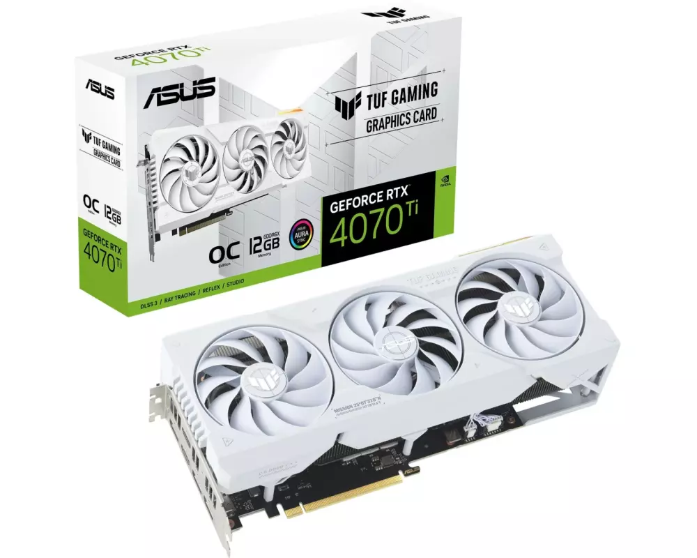 ASUS Grafikkarte TUF Gaming GeForce RTX 4070 Ti White OC 12 GB