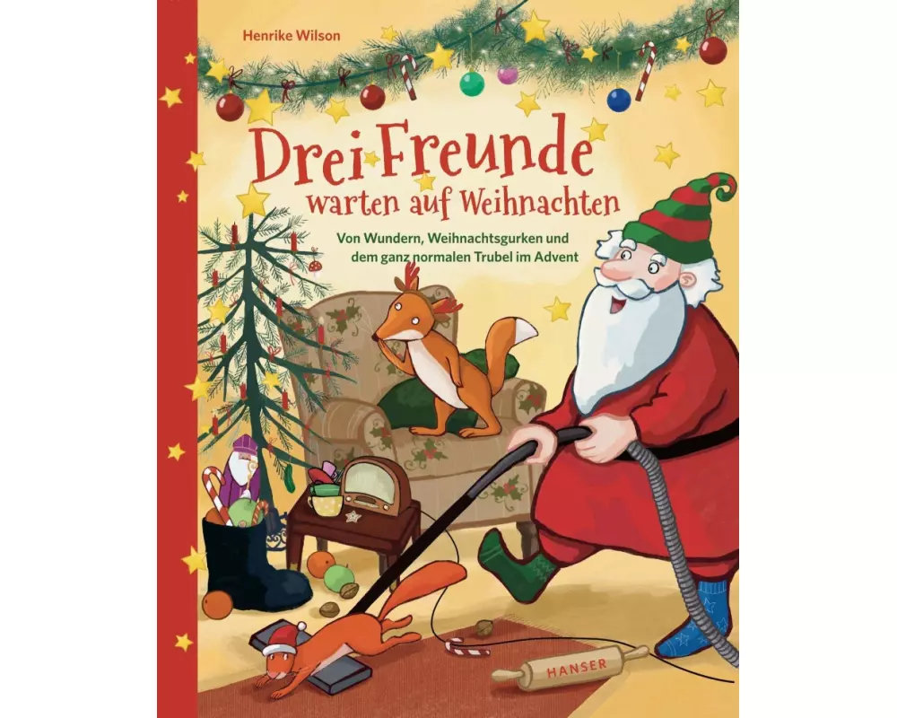 Drei Freunde warten auf Weihnachten