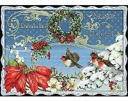 Postkarte. Dezember, December, Decembre