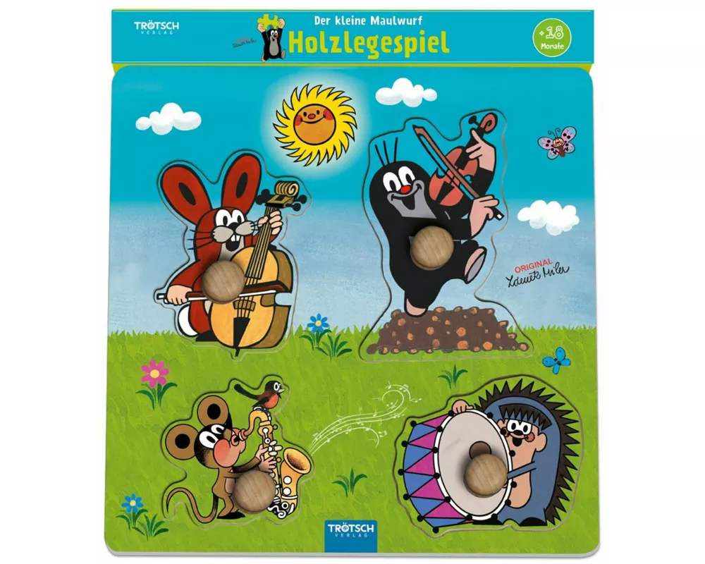 Trötsch Der kleine Maulwurf Holzlegespiel Musikanten