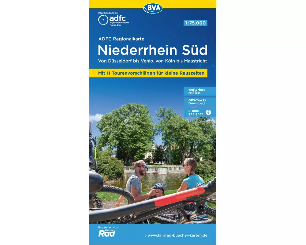 BVA ADFC Regionalkarte Niederrhein Süd, mit Knotenpunkten 1:75.000