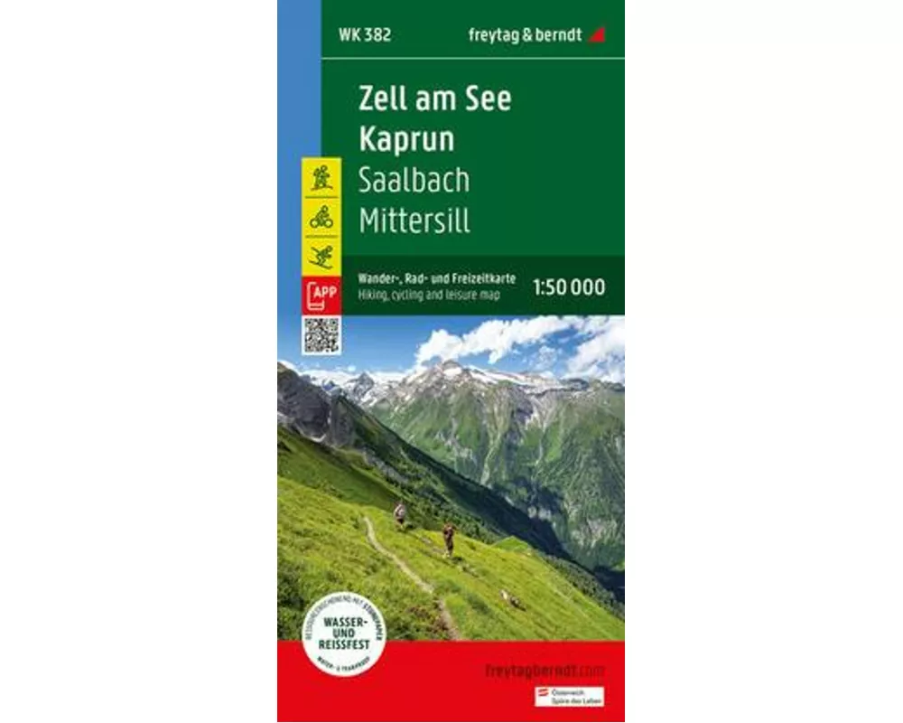 freytag & berndt Wanderkarte WK 382 Zell am See - Kaprun, Saalbach - Mittersill 1:50.000