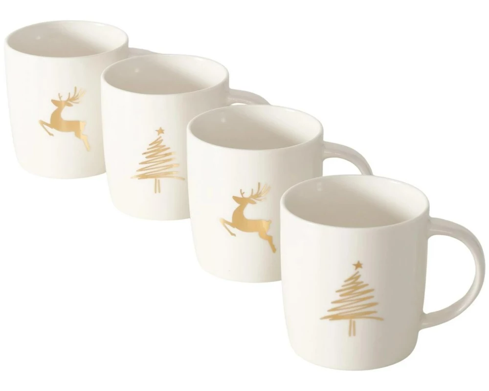 Boltze Tasse Brilly 4er Set, Keramik, 320 ml