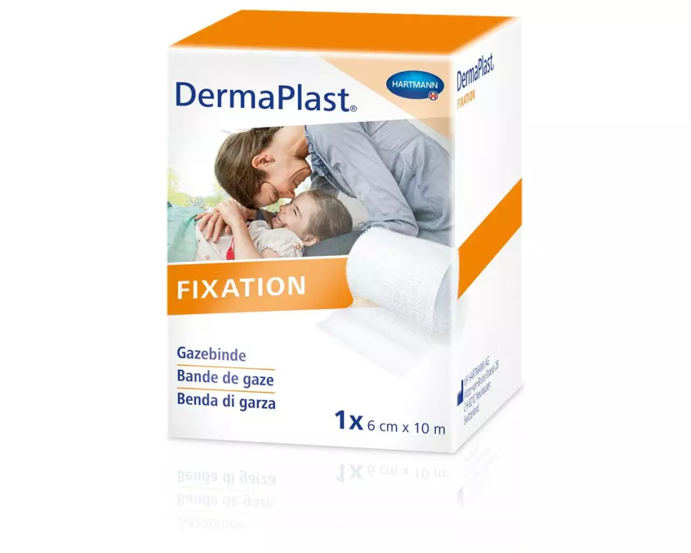 DermaPlast Gazebinde Fixation 6 cm x 10 m